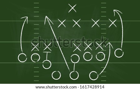 American football formation tactics vector.