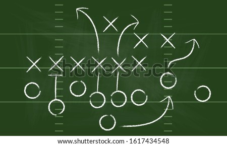 American football formation tactics vector.