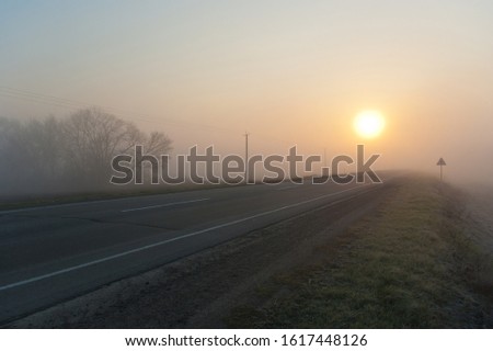 morning road in the fog