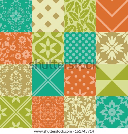 Seamless patterns geometric and floral