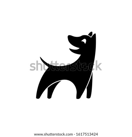 Dog logo design with black color isolated on white background