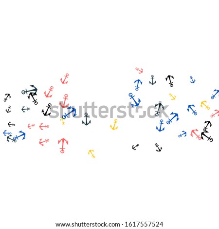 Pretty summer background with anchors. Anchor In Cartoon Free Style. Pattern Art Illustration Vector