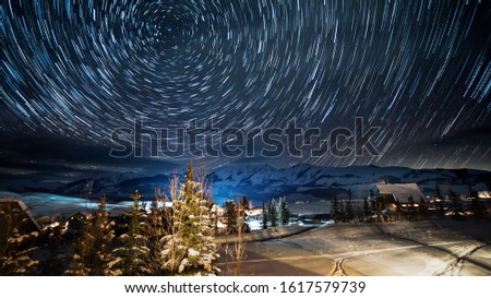 A beautiful display of star movement high up in the Rocky Mountains of North America. The camera tracks the earth spinning with the movement of the stars. 