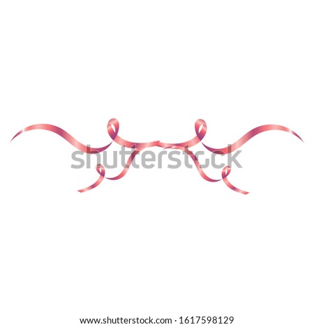 Pink ribbons image. Velentines day - Vector illustration