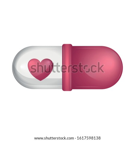 Love pill image. Valentines day - Vector illustration