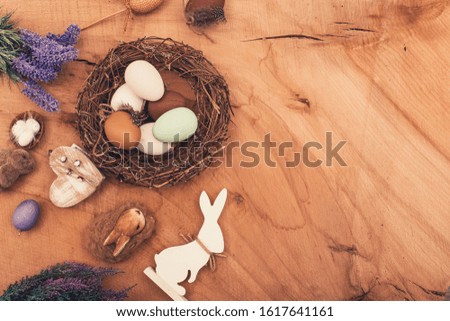 Easter concept. Easter photo. Eggs, 