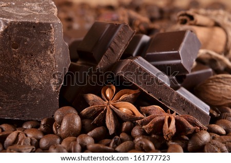 dark chocolate, spices and coffee