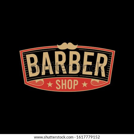 Barbershop logo template with modern design.