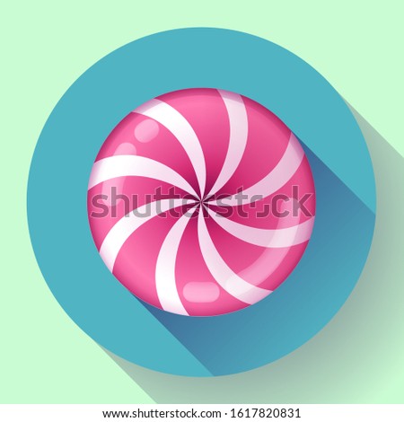 Sweet lollipop candie icon. Flat design style.