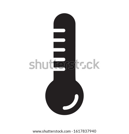 Cutout silhouette Mercury thermometer icon. Outline logo of temperature. Black simple illustration. Flat isolated vector image on white background