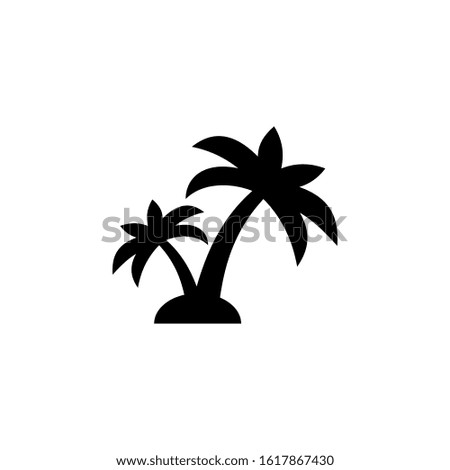 Tropical palm tree vector silhouettes isolated on white background. Black silhouette palm tree, illustration of coconut palm. Vector Illustration. EPS10.