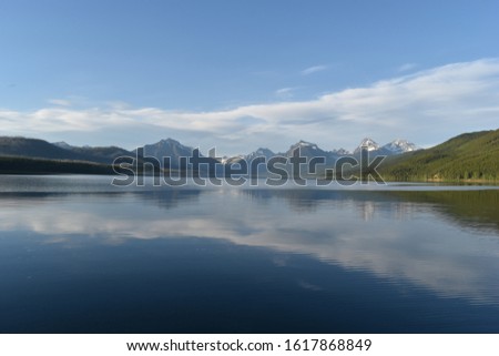 Reflections from Lake McDonald at Glacier National Park in Montana, USA