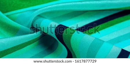 Texture, pattern, background, collection, silk fabric, striped fabric blue and azure green white lines, exquisite design.