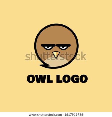 Balloon Text Shaped Cartoon Owl Logo