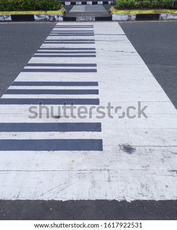 Unique zebra cross in Ambon city, piano keyboard zebra crossing, city of music UNESCO 