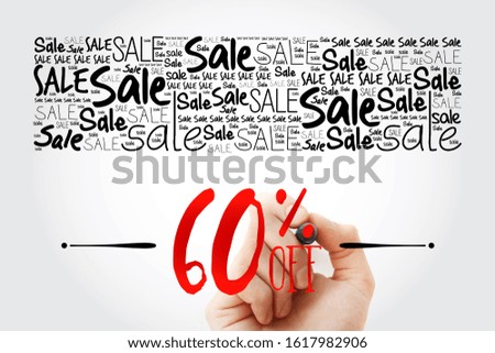 60% OFF Sale word cloud with marker, business concept background