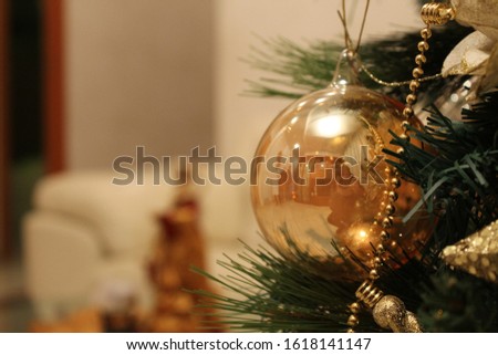 A christmas ball on a tree