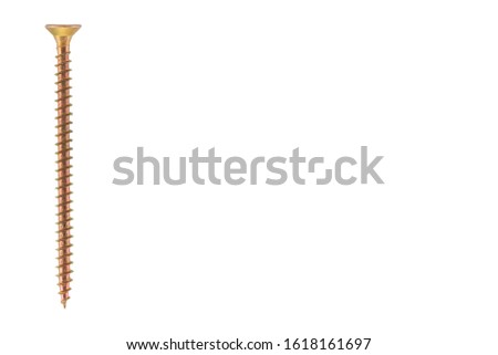  Metallic screw isolated on perfect white background, stock photography