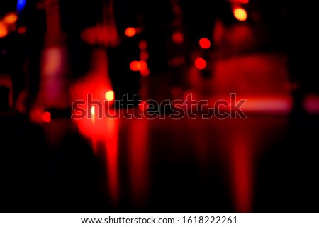 red lights garlands in a dark room Royalty-Free Stock Photo #1618222261
