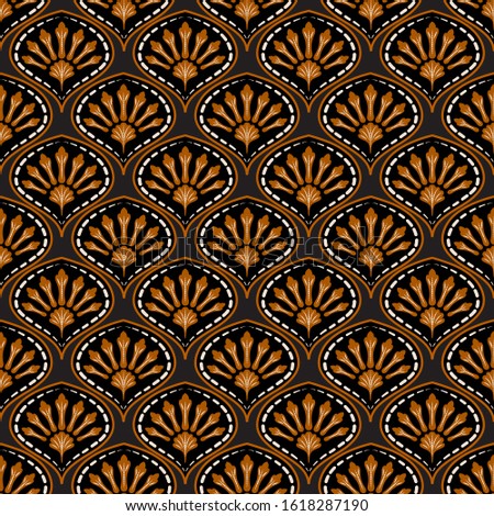 Art Deco seamless vintage Wallpaper with pattern. Seamless vintage Wallpaper in art Nouveau style. Geometric ornament in a vector.
