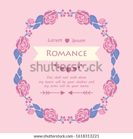 Seamless pink background, with pink rose flower frame design, for romance greeting card template concept. Vector