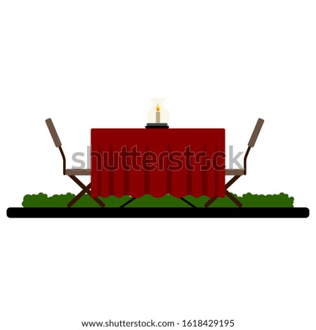Isolated romantic restaurant table over a white background - Vector