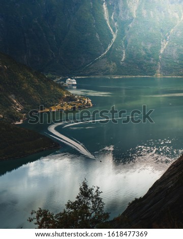 epic view in Eidfjord, Hardanger Royalty-Free Stock Photo #1618477369