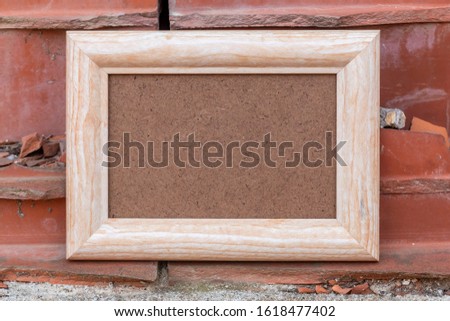 Empty Picture Frame on Background Created Using Broken Building Blocks