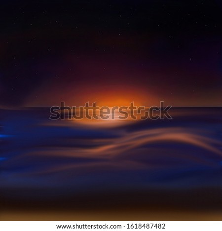 beautiful sunset at sea landscape