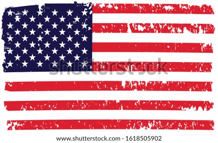 Grunge USA Flag.Vector American flag.