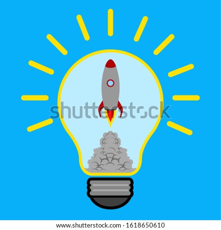 Lightbulb on a colored background. Idea lightbulb concept - Vector