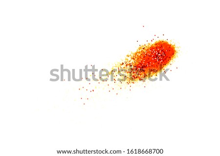 yellow glitter powder and sand color splash or burst isolated on white background