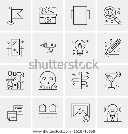 Business Icon Set. 16 Universal Icons Vector. Creative Beauitful Icon Illustration to use in Print and Web Related project.