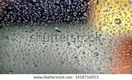 Close up drops of rain on the window, Selective focus.