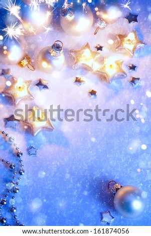 art blue snow Christmas background