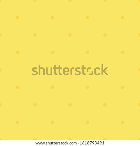 Polka dot yellow pattern. Seamless pastel background, vector illustration.