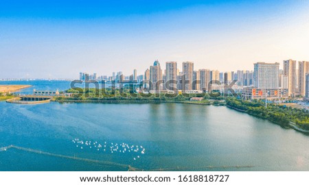 The city scenery of Zhanjiang Bay, Guangdong Province, China