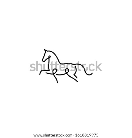 Horse logo design vector illustration. Line art horse logo design.