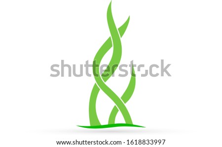 Underwater grass, seaweed icon isolated on white. Kids hand drawing vector illustration. Vector stock illustration
