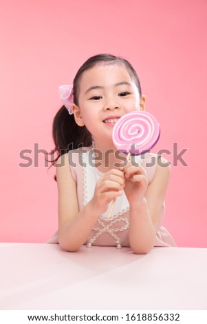 Cute little girl isolated on background