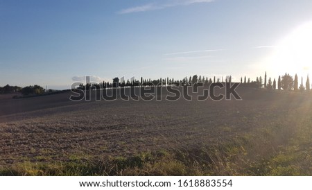 panoramic view in nature with sky and clouds