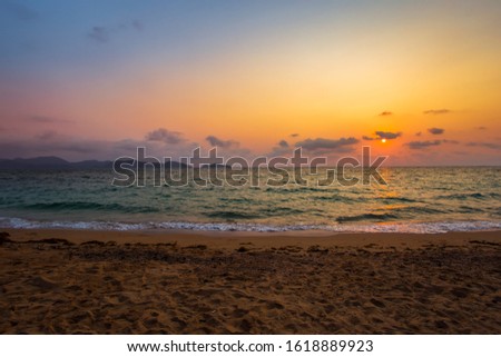 Beautiful sunset Baltic Sea. Painting Sea sunset. The sea at sunset. Amazing sea sunset