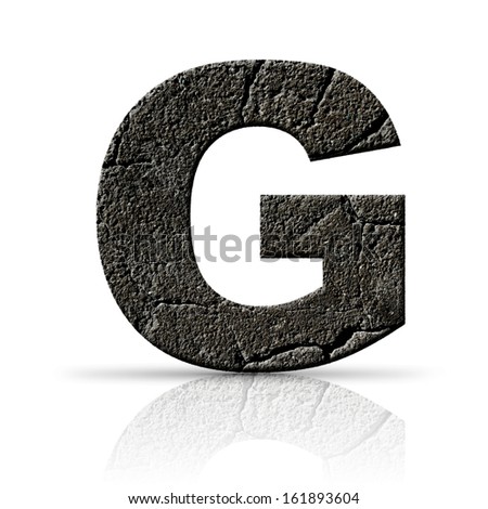 g  letter cracked cement texture