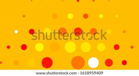 Light Red, Yellow vector background with spots. Glitter abstract illustration with colorful drops. Pattern for booklets, leaflets.