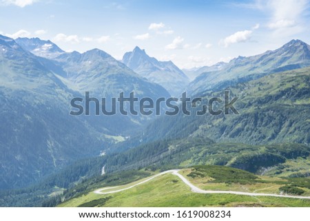 Hiking path in Alps, Saint Anton, Tirol, Austria