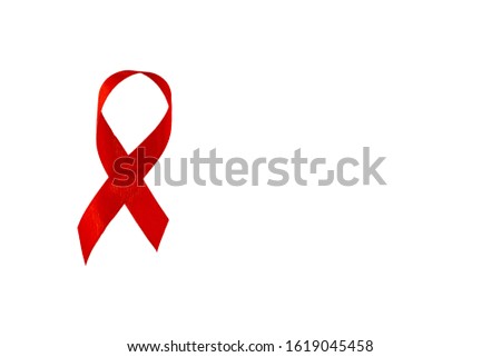  Red ribbon awareness for World aids day concept. wareness feed for AIDS, anorexia, and drug abuse issues