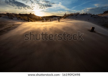 Dunes during a windy evening in the Slowinski National Park. Czo