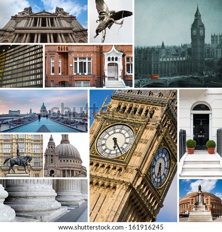 London collage of different images.