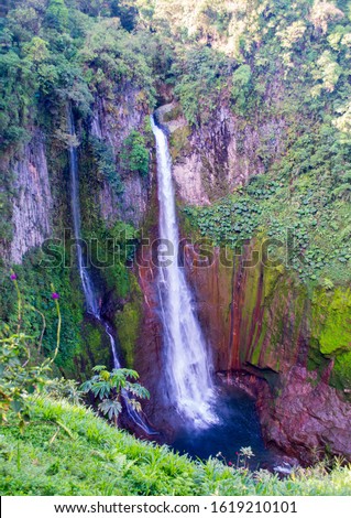 Catarata del Toro. Waterfall del Toro. Incredible waterfall in Costa Rica, Bajos del Toro. Extinct volcano crater. 270 feet/82 metre fall. 