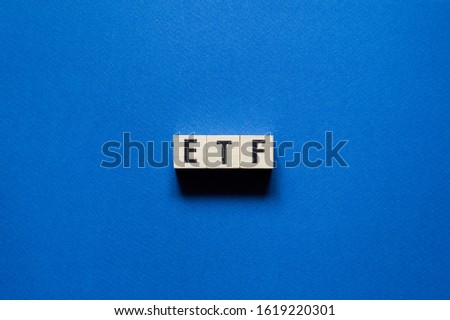 ETF word concept on cubes